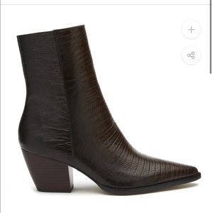 CATY ANKLE BOOT: Chocolate Lizard